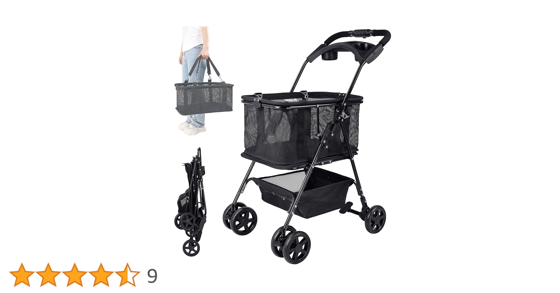 ショッピングカート ワンタッチ 折りたたみ 買い物カート 2段 チェック柄 Amazon｜Joyfultails ショッピングカート ワンタッチ 折りたたみ